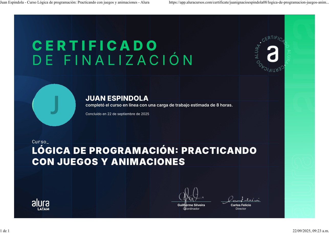 LÃ³gica de ProgramaciÃ³n: Juegos y Animaciones - Alura