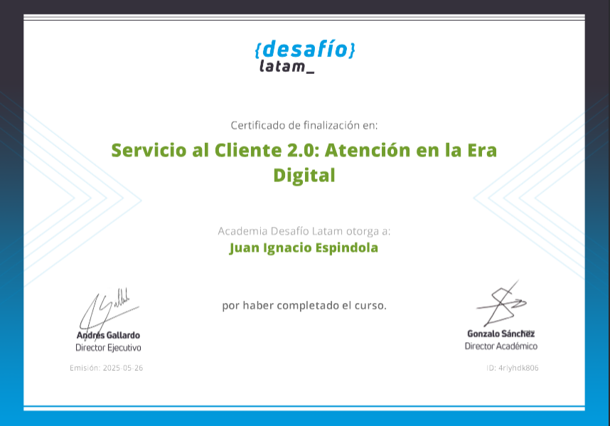 Certificación de Atención al cliente
