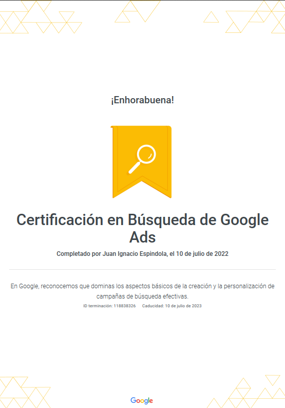 Certificación en Búsqueda de Google Ads